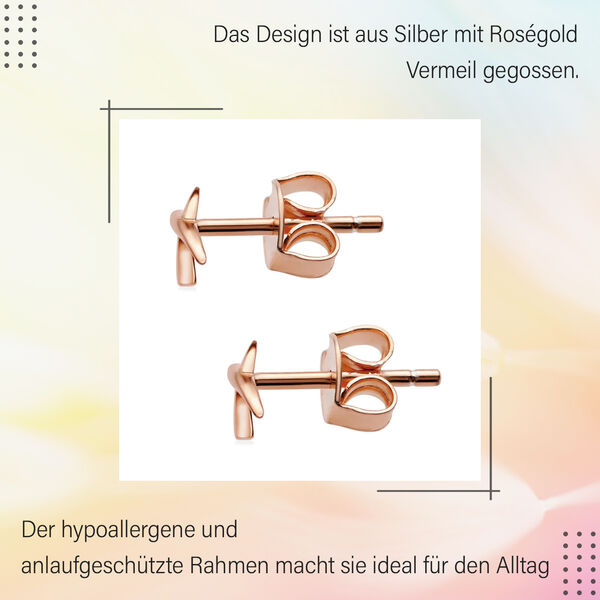 Molto Kiss Stacking Ohrstecker in Silber mit Ros&eacute;gold Vermeil image number 7