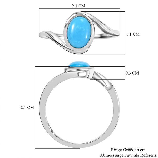 AA amerikanischer, nat&uuml;rlicher Sleeping Beauty T&uuml;rkis-Ring, 925 Silber platiniert - 1,19 ct. image number 7