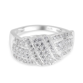 Wei&szlig;er Zirkonia Ring 925 Silber (Gr&ouml;&szlig;e 16.00) ca. 0,98 ct
