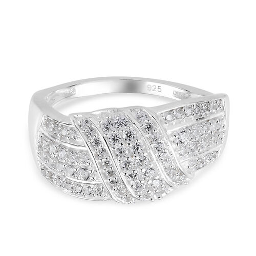 Weißer Zirkonia Ring 925 Silber  ca. 0,98 ct image number 0