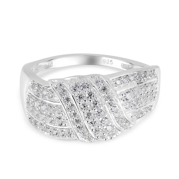 Wei&szlig;er Zirkonia Ring 925 Silber  ca. 0,98 ct