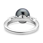 Tahiti Perlen und Zirkon-Ring, 925 Silber rhodiniert, 8,52 ct. image number 5