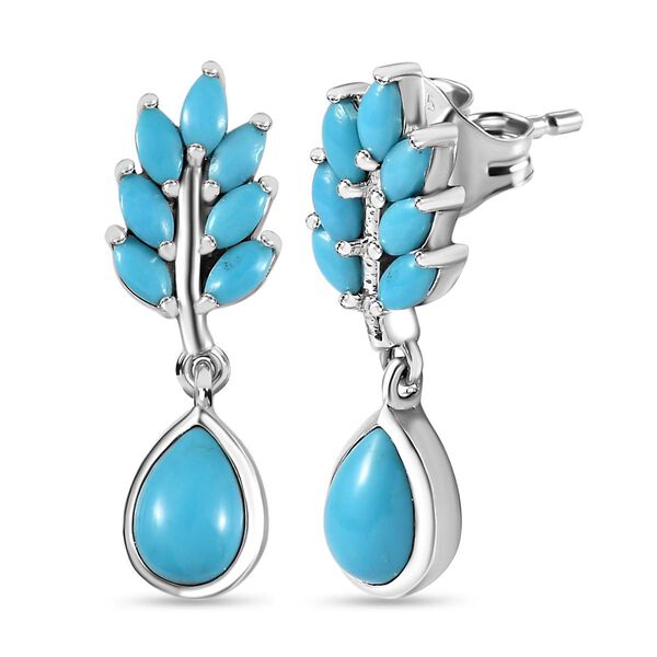 AA Sleeping Beauty T&uuml;rkis Ohrringe 925 Silber rhodiniert ca. 2,68 ct.