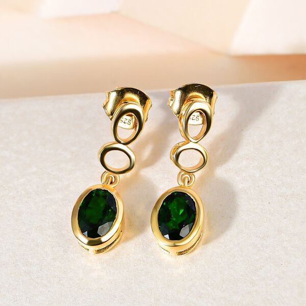 Nat&uuml;rliche Chromdiopsid-Ohrh&auml;nger - 1,65 ct. image number 2