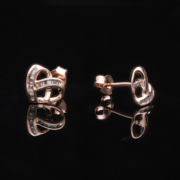 Nat&uuml;rliche Champagner Diamant-Ohrringe - 0,15 ct. image number 2