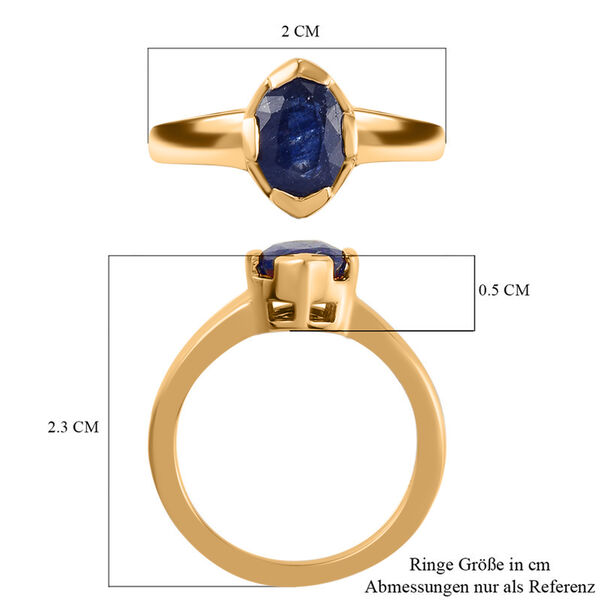 Masoala Saphir Solit&auml;r Ring, 925 Silber vergoldet, 1,90 ct. image number 7