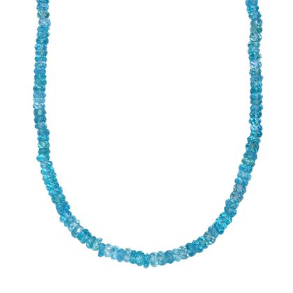 Betroka Blauer Apatit Halskette ca. 45 cm 925 Silber rhodiniert ca. 85.00 ct