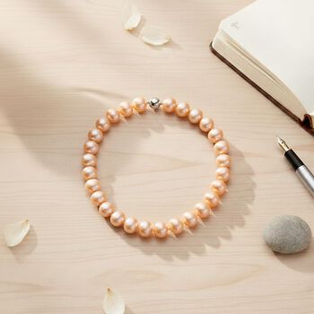 Goldene Farbe Muschelkernperle (19 mm) Halskette ca. 50 cm 316L Edelstahl