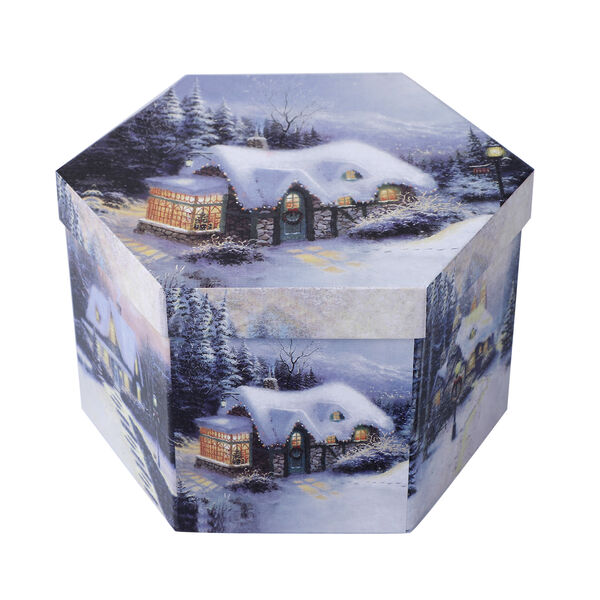 14er-Set Weihnachtskugeln in Geschenkbox, Weihnachtsmotiv, Durchmesser 7,5 cm, Rot und Mehrfarbig