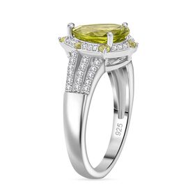 D'joy Natürlicher Peridot Ring 925 Silber rhodiniert (Größe 21.00) ca. 2.58 ct