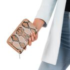 Echtleder Brieftasche mit Schlangenleder-Prägung und RFID-Schutz, senffarben image number 1