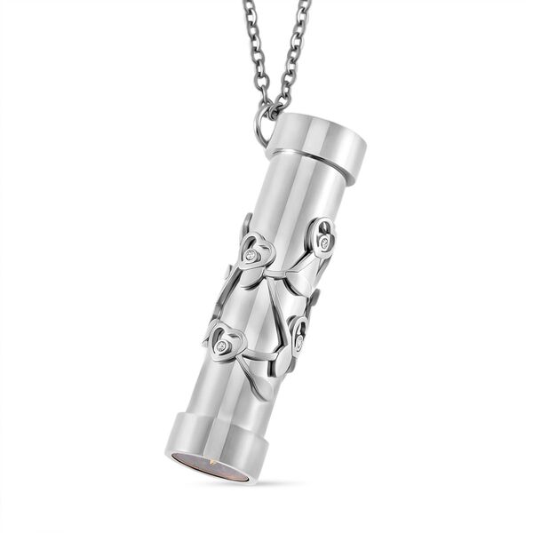 Mehrfarbige Zirkonia-Halskette in Silberton, 75+5 cm