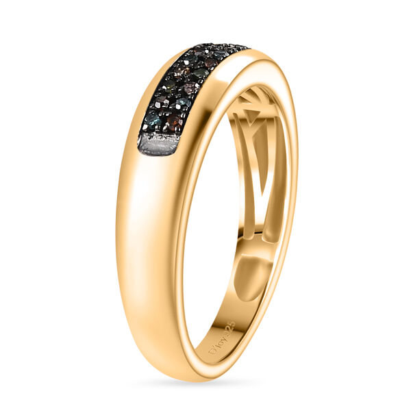 D'Joy Mehrfarbiger Diamant Ring 925 Silber 750 Gelbgold Vermeil (Gr&ouml;&szlig;e 17.00) ca. 0.10 ct image number 5