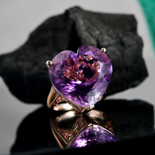 AAA Rose De France Amethyst Ring 925 Silber 750 Roségold Vermeil (Größe 17.00) ca. 24,94 ct image number 1