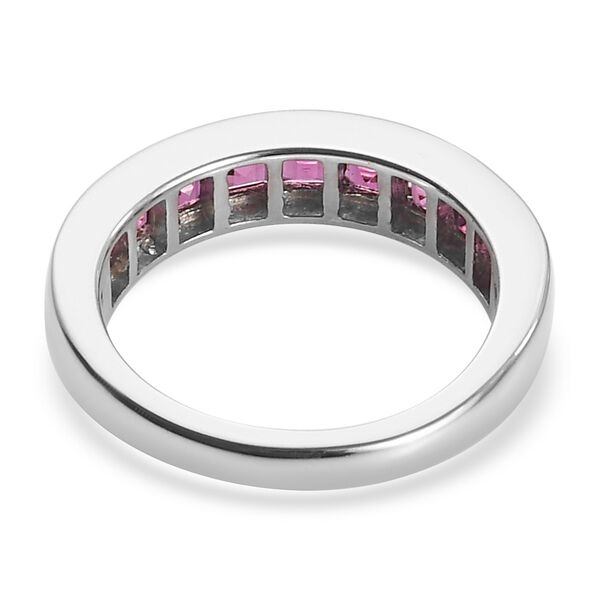 Rhodolith Granat Band Ring 925 Silber Platin-Überzug image number 6