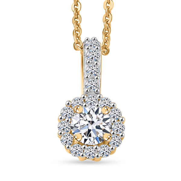 LUXURIANT DIAMOND - Lab Grown Diamant SI-GH Schmuckset ca. 50 cm 925 Silber 750 Gelbgold Vermeil ca. 0.50 ct