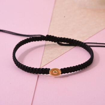 Flexibles Fadenarmband mit Kim Tung-Anh&auml;nger in 999 Gold, 19cm