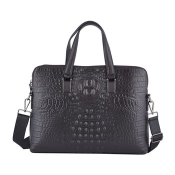 Crossbody-Tasche aus 100% echtem Leder, Gr&ouml;&szlig;e 37x7x28 cm, Dunkelbraun