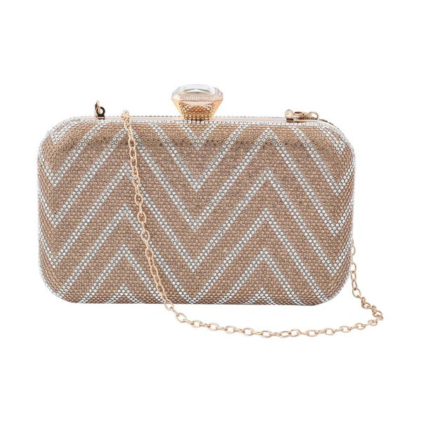 Clutch mit facettierten Kristallen, Zick Zack Muster