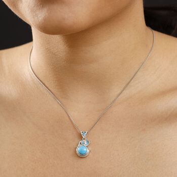 AA Sleeping Beauty T&uuml;rkis, Neon Apatit Anh&auml;nger 925 Silber rhodiniert ca. 2.06 ct