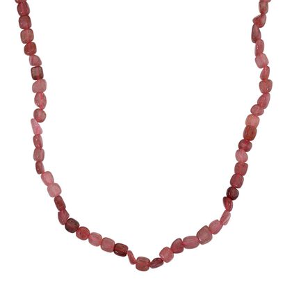 Erdbeer Quarz Halskette, ca. 45 cm+ 5 cm extender, Reiner Edelstahl ca. 189.50 ct