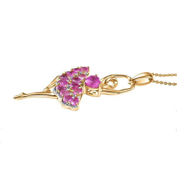 D'Joy AA Ilakaka rosa Saphir und Zirkon Anhänger mit 50cm Kette - 4,28 ct. image number 4