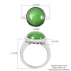 Grüne Jade Solitär Ring 925 Silber Rhodium-Überzug image number 5