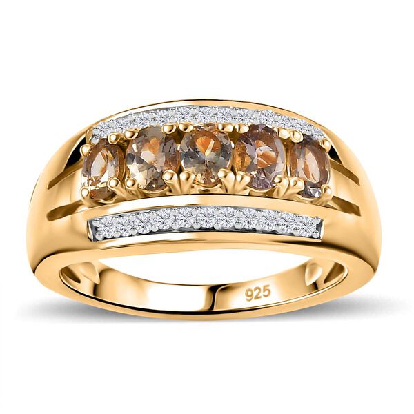 AA natürlicher goldener Tansanit und Zirkon Ring - 1,12 ct. image number 4