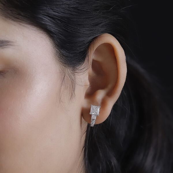 Moissanit Ohrringe, 925 Silber rhodiniert - 3,85 ct. image number 2