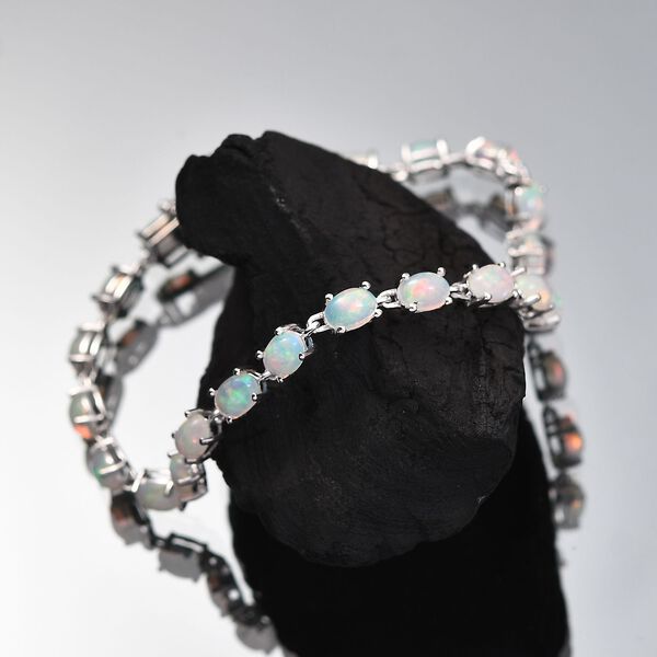 AA Nat&uuml;rliches, &auml;thiopisches Welo Opal Armband, 925 Silber rhodiniert image number 2