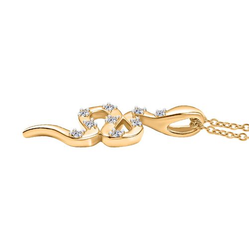 LUXURIANT DIAMOND - Lab Grown Diamant SI-GH Anhänger mit Kette, 925 Silber 750 Gelbgold Vermeil ca. 0.15 ct image number 4