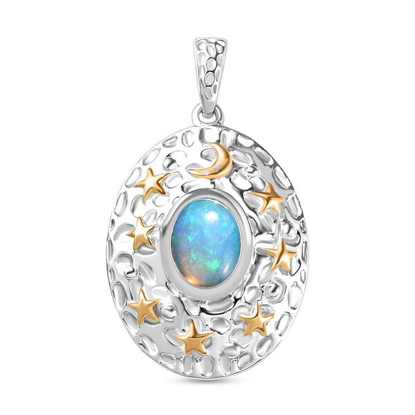 AA Natürlicher, äthiopischer Welo Opal Anhänger 925 Silber rhodiniert ca. 1.00 ct image number 0