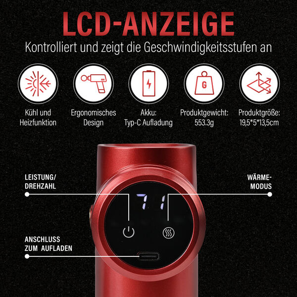 Massagepistole mit 6 Geschwindigkeitsstufen image number 4