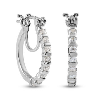 88 Facetten Moissanit Creolen 925 Silber platiniert ca. 0,53 ct