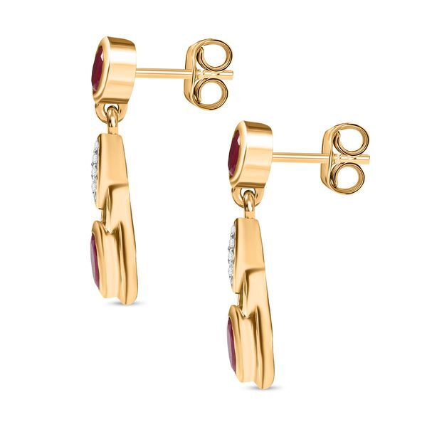 Afrikanische Rubin und Zirkon Ohrringe - 1,26 ct. image number 3