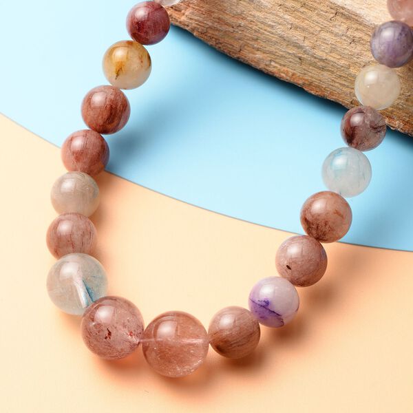 Multi Rutil Quarz Halskette, ca. 50 cm, 925 Silber rhodiniert ca. 505.00 ct image number 2