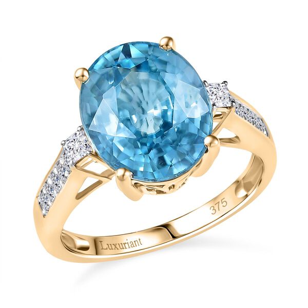 AAA Blauer Zirkon, Lab Grown Diamant VS Ring 375 Gold (Gr&ouml;&szlig;e 19.00) ca. 7.36 ct image number 3