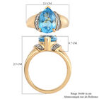 Schweizer Blautopas und Zirkon Ring 925 Silber vergoldet  ca. 3,63 ct image number 6