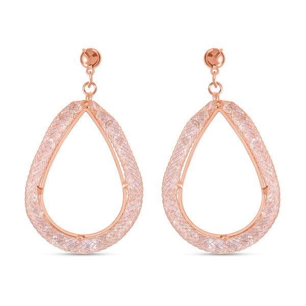 Weißer Kristall Ohrringe Reines Messing image number 5