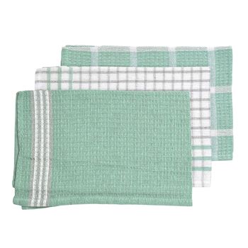 6er-Set gewebte Baumwoll-K&uuml;chent&uuml;cher, 35x55 cm, Gr&uuml;n