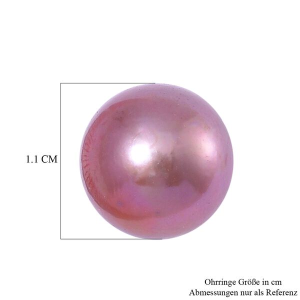 9-10mm lila Edison Perle Ohrringe image number 4