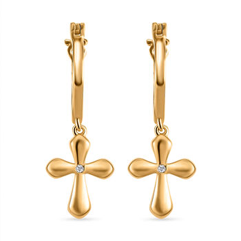 Wei&szlig;e Diamant-Ohrringe, 925 Silber vergoldet