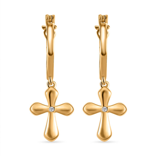 Wei&szlig;e Diamant-Ohrringe, 925 Silber vergoldet