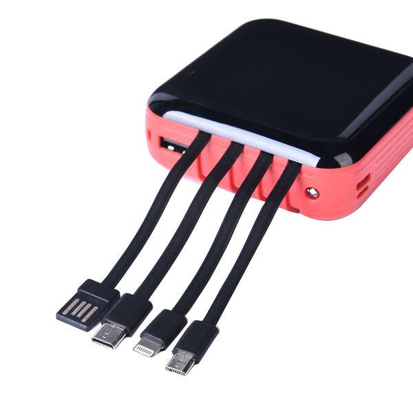 Tragbares 4-in-1-Ladeger&auml;t mit LED-Licht; mit 4 verschiedene Ladekabel und Vier Batterieanzeigen, &Uuml;berladungsschutz, 10000 mAh image number 5