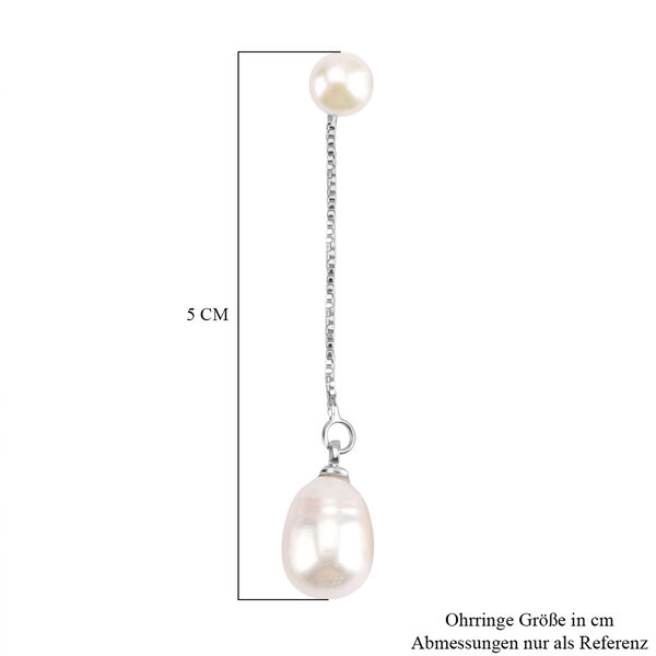 Weiße Süßwasser Perle Ohrringe Nickelfreies Messing image number 4