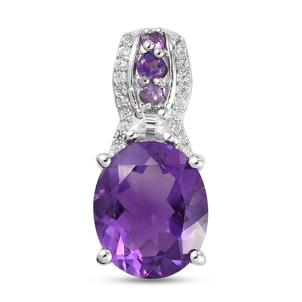 Lusaka Amethyst und Zirkon-Anh&auml;nger - 4,47 ct.