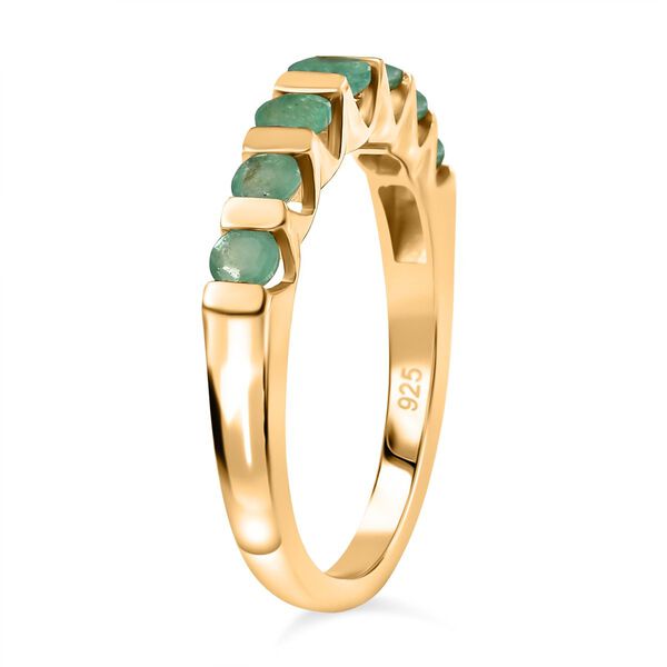 Kagem Sambischer Smaragd Ring 925 Silber vergoldet (Gr&ouml;&szlig;e 18.00) ca. 0,70 ct image number 4