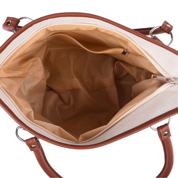 Handtasche für Damen, Orange und Weiß image number 4