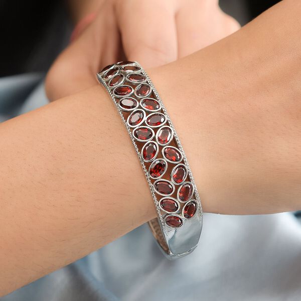 Mosambik Granat Armreif, ca. 19 cm, Edelstahl ca. 13.11 ct image number 3