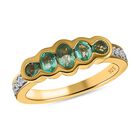 Kolumbianischer Smaragd Ring, 925 Silber Gelbgold Vermeil (Größe 19.00) ca. 1.07 ct image number 3